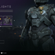 A Spartan in Halo Infinite's store, wearing a tiny brown teddy bear armor attachment on their chest.